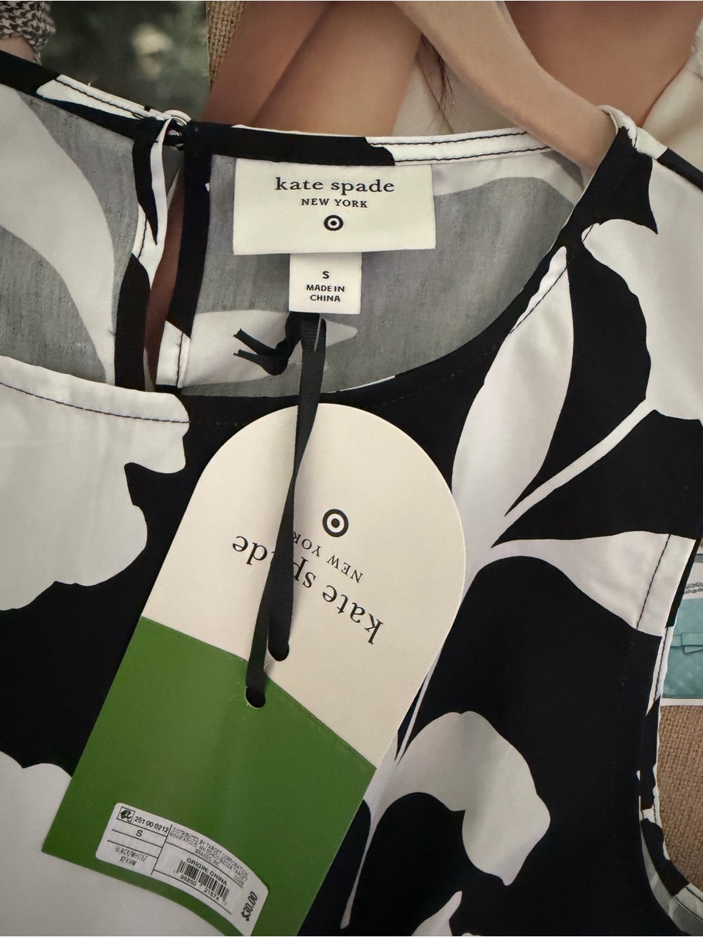 Kate Spade for Target Sleeveless Black & White Floral Top - Picture 2 of 3